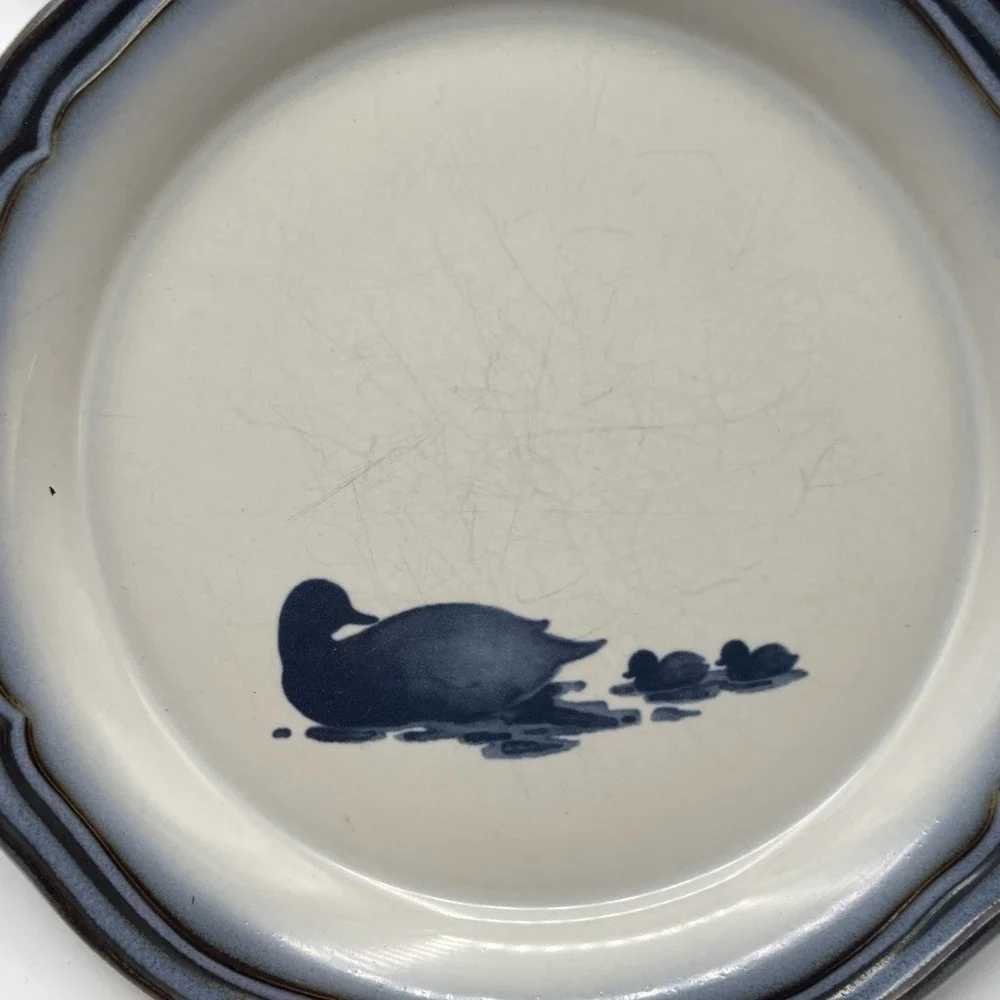 4‎ Vtg Noritake Mallard Stoneware Salad Plates 8652 Japan Duck Waterfowl - 8.25